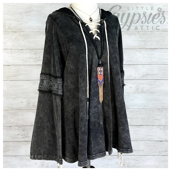 POL Black Burnout Grunge Hoodie - Picture 12 of 14